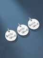 thumb 925 Sterling Silver With Simple Letter Round Card Pendant Diy Accessories 3