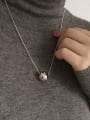 thumb 925 Sterling Silver Simple Round Ball Pendant Necklace 3