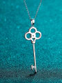 thumb Sterling Silver Moissanite Key Dainty Pendant Necklace 2