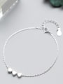 thumb 925 Sterling Silver Smooth Heart Minimalist Link Bracelet 0