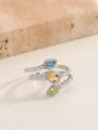 thumb 925 Sterling Silver Natural Stone Flower Stackable Ring With Gemstone 2