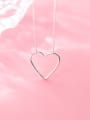 thumb 925 Sterling Silver Simple Fashion Hollow Heart Pendant Necklace 1