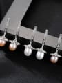 thumb 925 Sterling Silver Freshwater Pearl  Micro setting 3A zirconium  Trend Drop Earring 2