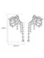 thumb Brass Cubic Zirconia Asymmetric  Tassel Luxury Cluster Earring 3