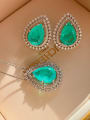 thumb Brass Cubic Zirconia Luxury Water Drop Earring and Necklace Set 0