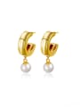 thumb 925 Sterling Silver With Gold Plated Simplistic Round Drop Earrings 0