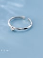 thumb 925 Sterling Silver Cubic Zirconia  Round Minimalist  Free Size Ring 0
