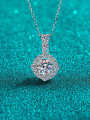thumb 925 Sterling Silver Moissanite Geometric Dainty Necklace 0