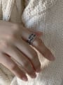 thumb 925 Sterling Silver Crown  Cross Vintage Free Size Band Ring 0