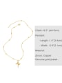 thumb Brass Cubic Zirconia Crown Cross Vintage Regligious Necklace 3