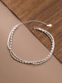 thumb 925 Sterling Silver Irregular Hip Hop Double Layer Anklet 0