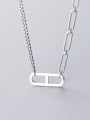 thumb 925 Sterling Silver Simple hollow geometric pendant Necklace 2