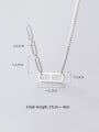 thumb 925 Sterling Silver Simple hollow geometric pendant Necklace 1