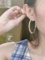 thumb Copper Cubic Zirconia Geometric Minimalist Hoop Earring 1