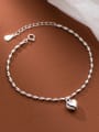 thumb 925 Sterling Silver Heart Minimalist Beaded Bracelet 1