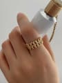 thumb 925 Sterling Silver Geometric Vintage Double Chain Band Ring 1