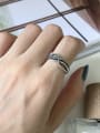 thumb 925 Sterling Silver Rope Twist  Vintage Free Size Midi Ring 1