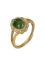 thumb 925 Sterling Silver Jade Oval Vintage Band Ring 3