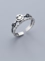 thumb 925 Sterling Silver  Vintage  double smile Stackable Ring 0