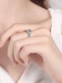 thumb Sterling Silver Moissanite White  Flower  Dainty Engagement Rings 1