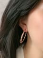 thumb Brass Cubic Zirconia Geometric Minimalist Hoop Earring 1