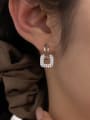 thumb 925 Sterling Silver Cubic Zirconia Geometric Dainty Huggie Earring 1