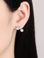 thumb 925 Sterling Silver Moissanite Irregular Dainty Stud Earring 1