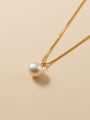 thumb 925 Sterling Silver Imitation Pearl Minimalist Necklace 0