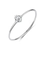 thumb 925 Sterling Silver Cubic Zirconia Simple fashion crown heart Bracelet 0