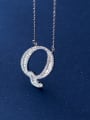 thumb 925 Sterling Silver Simple Fashion full diamond letters pendant  Necklace 1