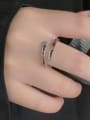 thumb 925 Sterling Silver Cubic Zirconia Irregular Minimalist Band Ring 1