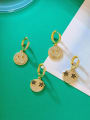 thumb Brass Cubic Zirconia Star Vintage Huggie Earring 4