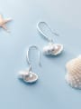 thumb 925 Sterling Silver Imitation Pearl   Simple Fashion Shell Shape Hook Earring 0