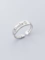 thumb 925 Sterling Silver With Simle Smiley Free Size Ring 2