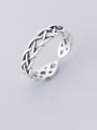thumb 925 Sterling Silver Vintage  Simple Cross Weaving Free Size Ring 0