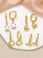 thumb Brass Cubic Zirconia Water Drop Hip Hop Huggie Earring 0