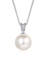 thumb 925 Sterling Silver Moissanite Freshwater Pearls Minimalist Necklace 2