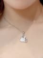 thumb 925 Sterling Silver Cubic Zirconia Dog Cute Necklace 1