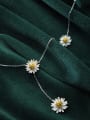 thumb 925 Sterling Silver Flower Minimalist Long Strand Necklace 2