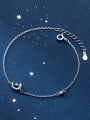 thumb 925 Sterling Silver Enamel Moon Minimalist Link Bracelet 0