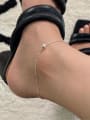 thumb 925 Sterling Silver Round  Pendant Hip Hop Anklet 1