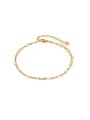 thumb Brass Imitation Pearl Minimalist Double Layer Chain Anklet 0