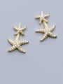 thumb 925 Sterling Silver Cubic Zirconia Star Ethnic Stud Earring 0