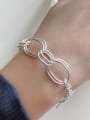 thumb 925 Sterling Silver  Hollow Round Minimalist Link Bracelet 2