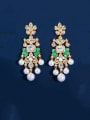 thumb Copper With Gold Plated Luxury Geometric Chandelier Earrings 0