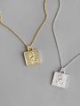 thumb 925 Sterling Silver simple Rose Square Coin Pendant Necklace 2