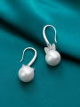 thumb 925 Sterling Silver Cubic Zirconia  Round Minimalist Hook Earring 1