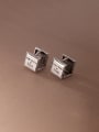 thumb 925 Sterling Silver Square Vintage Huggie Earring 0