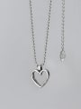 thumb 925 Sterling Silver Heart Minimalist Beaded Necklace 2