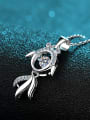 thumb 925 Sterling Silver  0.3ct Moissanite   Dainty Fish Pendant Necklace 1